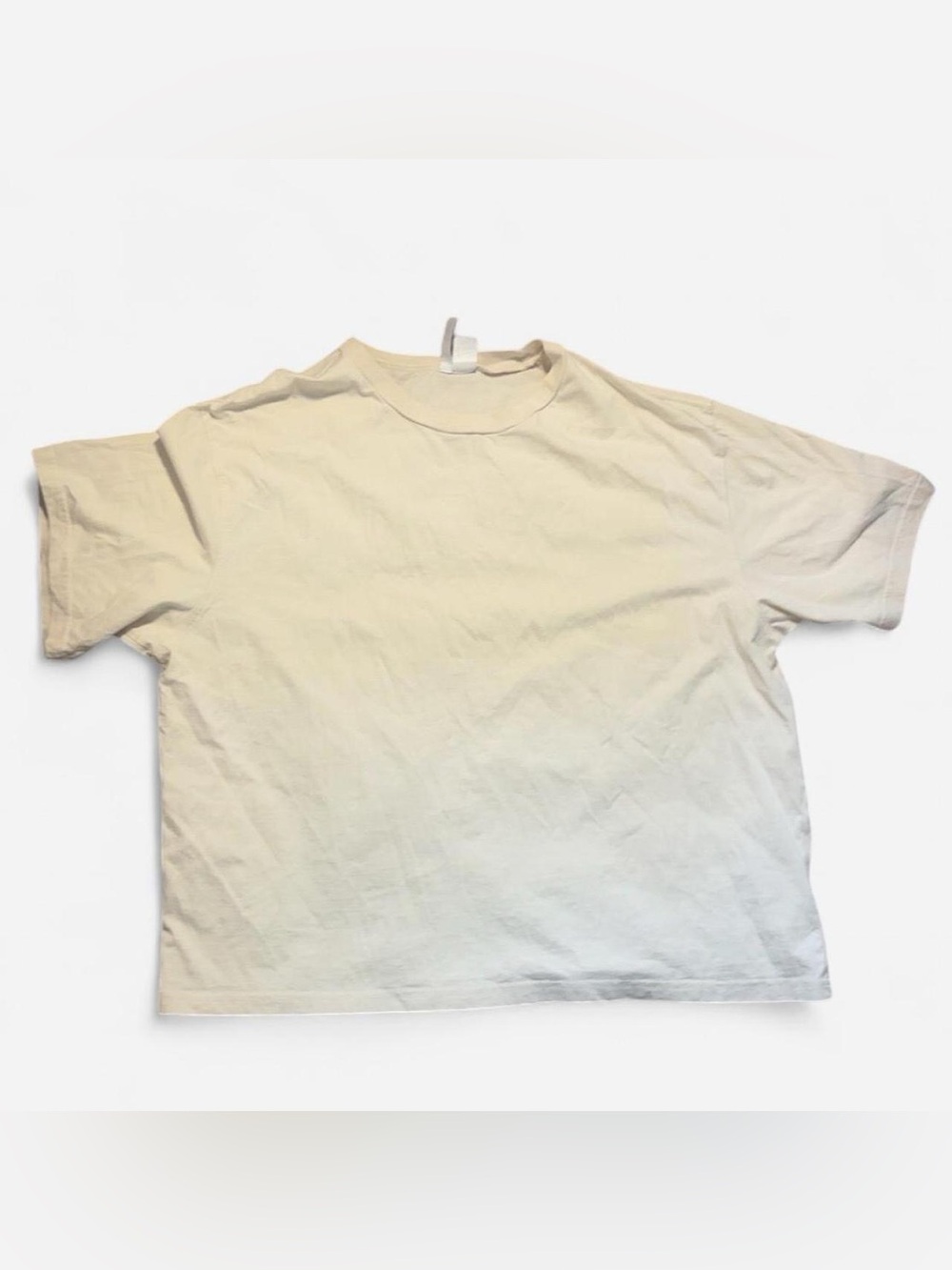 H&M Cream Boxy Cropped T-Shirt - Size L